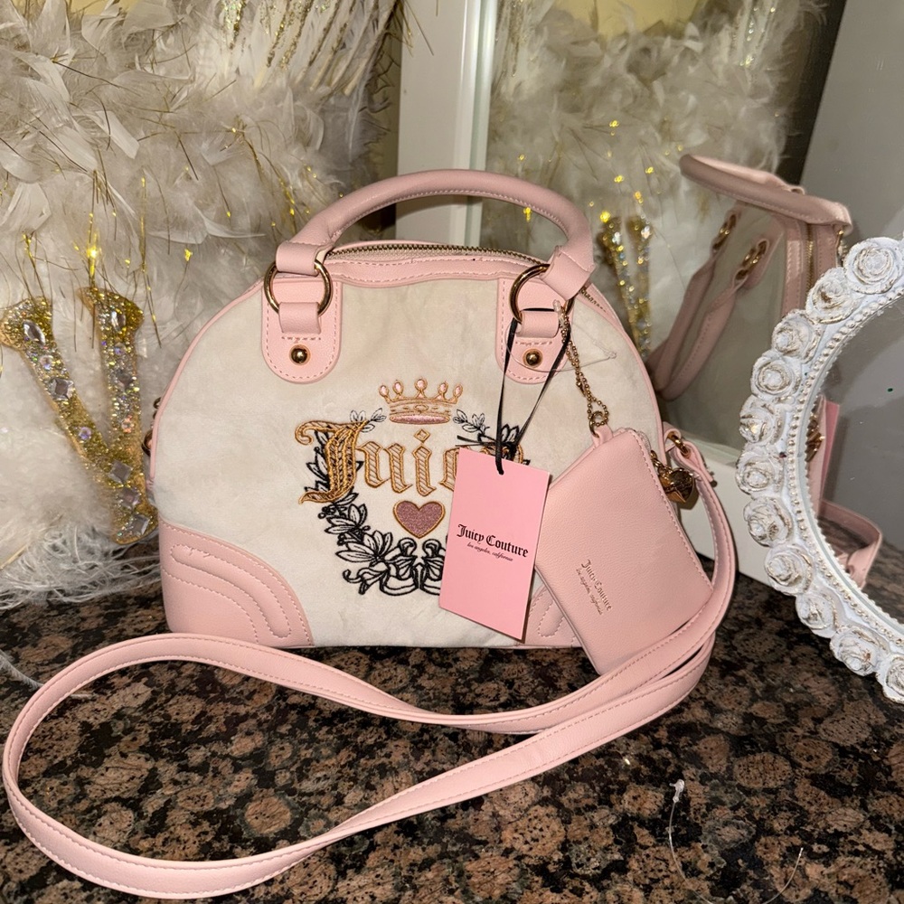 Juicy Couture Pink and Cream Crossbody Bag